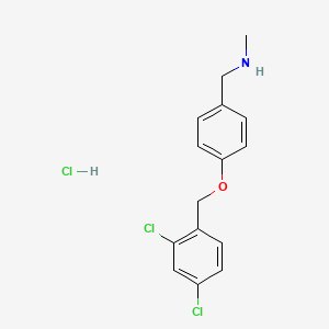 molecular formula C15H16Cl3NO B4156041 1-[4-[(2,4-dichlorophenyl)methoxy]phenyl]-N-methylmethanamine;hydrochloride 