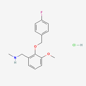 molecular formula C16H19ClFNO2 B4156044 1-[2-[(4-fluorophenyl)methoxy]-3-methoxyphenyl]-N-methylmethanamine;hydrochloride 