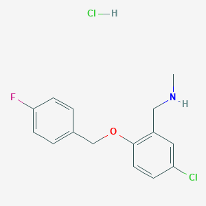 1-[5-chloro-2-[(4-fluorophenyl)methoxy]phenyl]-N-methylmethanamine;hydrochloride