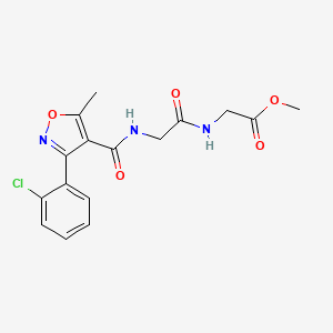 molecular formula C16H16ClN3O5 B4156051 methyl N-{[3-(2-chlorophenyl)-5-methyl-4-isoxazolyl]carbonyl}glycylglycinate 