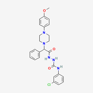 molecular formula C26H28ClN5O3 B4156059 N-(3-chlorophenyl)-2-[[4-(4-methoxyphenyl)-1-piperazinyl](phenyl)acetyl]hydrazinecarboxamide 