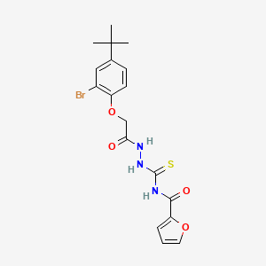 molecular formula C18H20BrN3O4S B4156086 N-({2-[(2-bromo-4-tert-butylphenoxy)acetyl]hydrazino}carbonothioyl)-2-furamide 