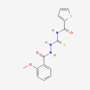 N-{[2-(2-methoxybenzoyl)hydrazino]carbonothioyl}-2-thiophenecarboxamide