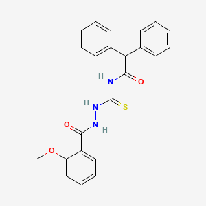 N-{[2-(2-methoxybenzoyl)hydrazino]carbonothioyl}-2,2-diphenylacetamide