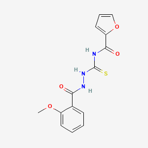 molecular formula C14H13N3O4S B4156106 N-{[2-(2-methoxybenzoyl)hydrazino]carbonothioyl}-2-furamide 