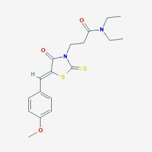 molecular formula C18H22N2O3S2 B415611 N,N-diethyl-3-[(5Z)-5-[(4-methoxyphenyl)methylidene]-4-oxo-2-sulfanylidene-1,3-thiazolidin-3-yl]propanamide CAS No. 303792-64-5