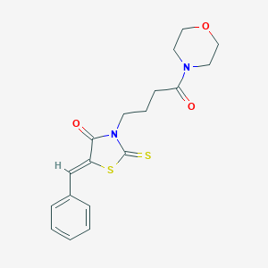 molecular formula C18H20N2O3S2 B415613 (Z)-5-benzylidene-3-(4-morpholino-4-oxobutyl)-2-thioxothiazolidin-4-one CAS No. 300378-13-6