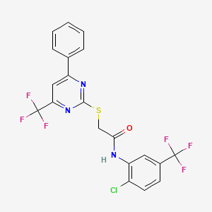 N-[2-chloro-5-(trifluoromethyl)phenyl]-2-{[4-phenyl-6-(trifluoromethyl)-2-pyrimidinyl]thio}acetamide