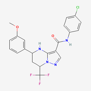 N-(4-chlorophenyl)-5-(3-methoxyphenyl)-7-(trifluoromethyl)-4,5,6,7-tetrahydropyrazolo[1,5-a]pyrimidine-3-carboxamide