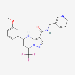 molecular formula C21H20F3N5O2 B4156141 5-(3-methoxyphenyl)-N-(pyridin-3-ylmethyl)-7-(trifluoromethyl)-4,5,6,7-tetrahydropyrazolo[1,5-a]pyrimidine-3-carboxamide 