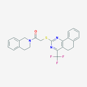 2-{[2-(3,4-dihydro-2(1H)-isoquinolinyl)-2-oxoethyl]thio}-4-(trifluoromethyl)-5,6-dihydrobenzo[h]quinazoline