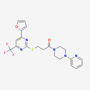 4-(2-furyl)-2-({3-oxo-3-[4-(2-pyridinyl)-1-piperazinyl]propyl}thio)-6-(trifluoromethyl)pyrimidine