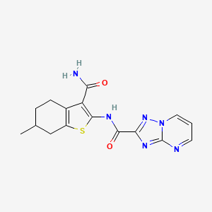 N-(3-carbamoyl-6-methyl-4,5,6,7-tetrahydro-1-benzothiophen-2-yl)-[1,2,4]triazolo[1,5-a]pyrimidine-2-carboxamide