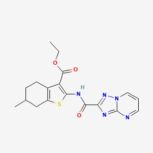 ETHYL 6-METHYL-2-{[1,2,4]TRIAZOLO[1,5-A]PYRIMIDINE-2-AMIDO}-4,5,6,7-TETRAHYDRO-1-BENZOTHIOPHENE-3-CARBOXYLATE