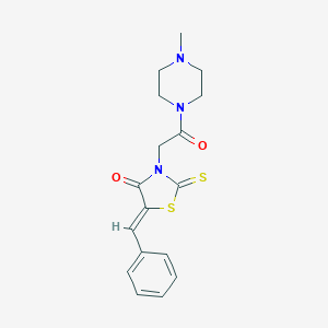molecular formula C17H19N3O2S2 B415618 (Z)-5-benzylidene-3-(2-(4-methylpiperazin-1-yl)-2-oxoethyl)-2-thioxothiazolidin-4-one CAS No. 300378-67-0