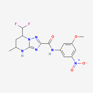 molecular formula C15H16F2N6O4 B4156198 7-(difluoromethyl)-N-(3-methoxy-5-nitrophenyl)-5-methyl-4,5,6,7-tetrahydro[1,2,4]triazolo[1,5-a]pyrimidine-2-carboxamide 