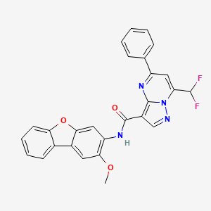 molecular formula C27H18F2N4O3 B4156205 7-(difluoromethyl)-N-(2-methoxydibenzo[b,d]furan-3-yl)-5-phenylpyrazolo[1,5-a]pyrimidine-3-carboxamide 