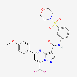 molecular formula C25H23F2N5O5S B4156208 7-(difluoromethyl)-5-(4-methoxyphenyl)-N-[3-(4-morpholinylsulfonyl)phenyl]pyrazolo[1,5-a]pyrimidine-3-carboxamide 