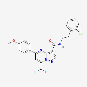 molecular formula C23H19ClF2N4O2 B4156211 N-[2-(2-chlorophenyl)ethyl]-7-(difluoromethyl)-5-(4-methoxyphenyl)pyrazolo[1,5-a]pyrimidine-3-carboxamide 