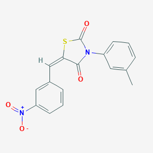 molecular formula C17H12N2O4S B415624 5-{3-Nitrobenzylidene}-3-(3-methylphenyl)-1,3-thiazolidine-2,4-dione CAS No. 130672-23-0