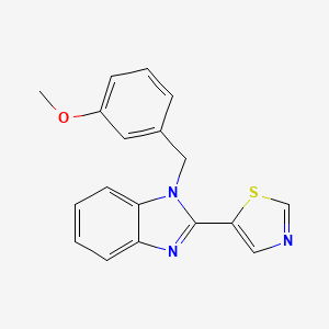 molecular formula C18H15N3OS B4156257 1-[(3-METHOXYPHENYL)METHYL]-2-(1,3-THIAZOL-5-YL)-1H-1,3-BENZODIAZOLE 