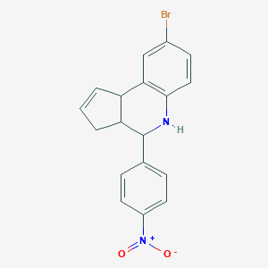 molecular formula C18H15BrN2O2 B415630 8-Bromo-4-(4-nitro-phenyl)-3a,4,5,9b-tetrahydro-3H-cyclopenta[c]quinoline 