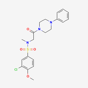 molecular formula C20H24ClN3O4S B4156300 3-chloro-4-methoxy-N-methyl-N-[2-oxo-2-(4-phenylpiperazin-1-yl)ethyl]benzenesulfonamide 