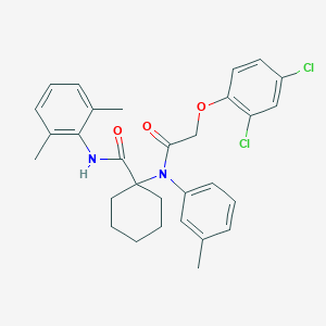 molecular formula C30H32Cl2N2O3 B415631 1-{[(2,4-dichlorophenoxy)acetyl](3-methylphenyl)amino}-N-(2,6-dimethylphenyl)cyclohexanecarboxamide 
