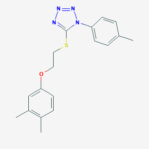 molecular formula C18H20N4OS B415632 5-{[2-(3,4-dimethylphenoxy)ethyl]sulfanyl}-1-(4-methylphenyl)-1H-tetraazole 