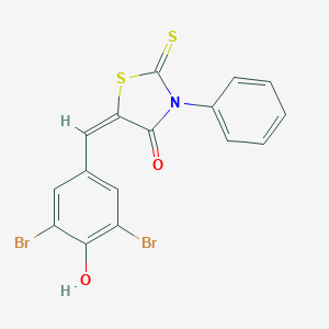 molecular formula C16H9Br2NO2S2 B415633 5-(3,5-Dibromo-4-hydroxybenzylidene)-3-phenyl-2-thioxo-1,3-thiazolidin-4-one 
