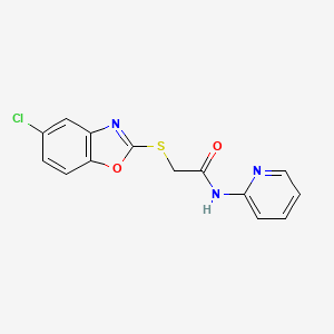 2-[(5-chloro-1,3-benzoxazol-2-yl)sulfanyl]-N-pyridin-2-ylacetamide