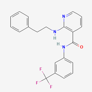 molecular formula C21H18F3N3O B4156355 2-[(2-phenylethyl)amino]-N-[3-(trifluoromethyl)phenyl]nicotinamide 