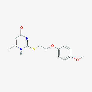 molecular formula C14H16N2O3S B415636 2-[2-(4-methoxyphenoxy)ethylsulfanyl]-6-methyl-1H-pyrimidin-4-one 