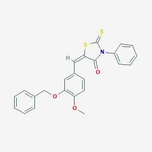 molecular formula C24H19NO3S2 B415640 5-[3-(Benzyloxy)-4-methoxybenzylidene]-3-phenyl-2-thioxo-1,3-thiazolidin-4-one 
