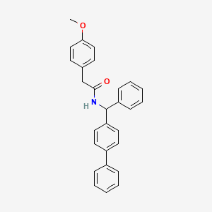 molecular formula C28H25NO2 B4156427 N-[4-biphenylyl(phenyl)methyl]-2-(4-methoxyphenyl)acetamide 