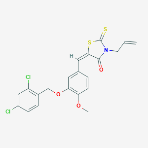 molecular formula C21H17Cl2NO3S2 B415645 3-Allyl-5-{3-[(2,4-dichlorobenzyl)oxy]-4-methoxybenzylidene}-2-thioxo-1,3-thiazolidin-4-one 