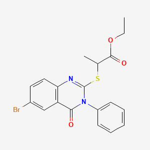 ethyl 2-[(6-bromo-4-oxo-3-phenyl-3,4-dihydro-2-quinazolinyl)thio]propanoate