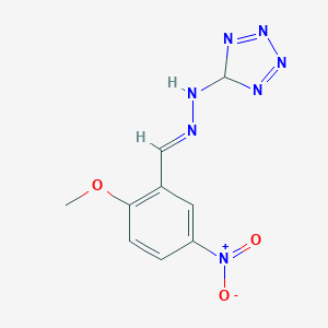 molecular formula C9H9N7O3 B415646 5-nitro-2-methoxybenzaldehyde 1H-tetraazol-5-ylhydrazone 