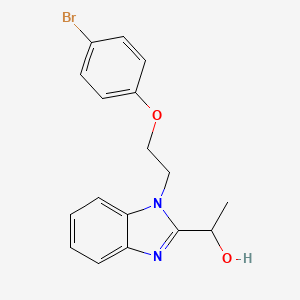 molecular formula C17H17BrN2O2 B4156485 1-{1-[2-(4-bromophenoxy)ethyl]-1H-benzimidazol-2-yl}ethanol 