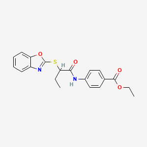 Ethyl 4-{[2-(1,3-benzoxazol-2-ylsulfanyl)butanoyl]amino}benzoate