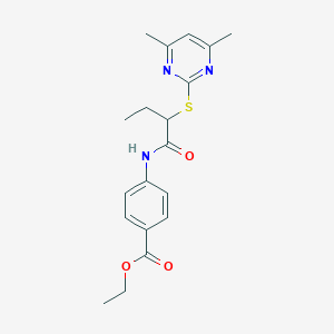 ethyl 4-({2-[(4,6-dimethyl-2-pyrimidinyl)thio]butanoyl}amino)benzoate