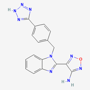 molecular formula C17H13N9O B4156581 4-(1-{[4-(2H-1,2,3,4-TETRAZOL-5-YL)PHENYL]METHYL}-1H-1,3-BENZODIAZOL-2-YL)-1,2,5-OXADIAZOL-3-AMINE 