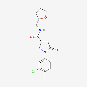 1-(3-chloro-4-methylphenyl)-5-oxo-N-(tetrahydrofuran-2-ylmethyl)pyrrolidine-3-carboxamide