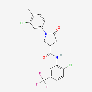 1-(3-chloro-4-methylphenyl)-N-[2-chloro-5-(trifluoromethyl)phenyl]-5-oxopyrrolidine-3-carboxamide