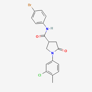 N-(4-bromophenyl)-1-(3-chloro-4-methylphenyl)-5-oxopyrrolidine-3-carboxamide