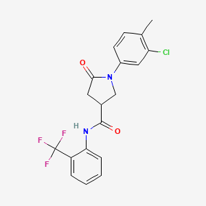 1-(3-chloro-4-methylphenyl)-5-oxo-N-[2-(trifluoromethyl)phenyl]pyrrolidine-3-carboxamide