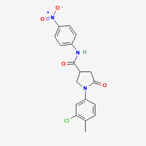 molecular formula C18H16ClN3O4 B4156603 1-(3-chloro-4-methylphenyl)-N-(4-nitrophenyl)-5-oxopyrrolidine-3-carboxamide 