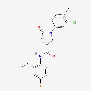 molecular formula C20H20BrClN2O2 B4156608 N-(4-bromo-2-ethylphenyl)-1-(3-chloro-4-methylphenyl)-5-oxopyrrolidine-3-carboxamide 