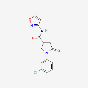 molecular formula C16H16ClN3O3 B4156611 1-(3-chloro-4-methylphenyl)-N-(5-methyl-3-isoxazolyl)-5-oxo-3-pyrrolidinecarboxamide 