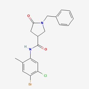 molecular formula C19H18BrClN2O2 B4156632 1-benzyl-N-(4-bromo-5-chloro-2-methylphenyl)-5-oxo-3-pyrrolidinecarboxamide 